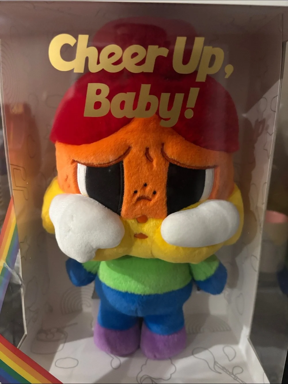 POP MART Crybaby 'Cheer Up, Baby!' Rainbow Plush Doll - Multicolor